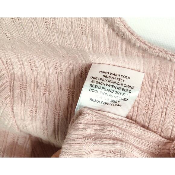 NWT Hippie Rose Ribbed Cropped Long Sleeve Top Size S – Sweet Rose Pink - Picture 7 of 7